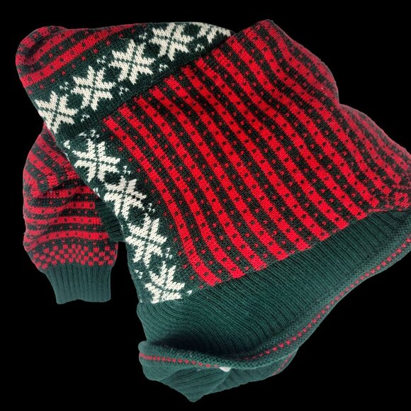 VTG Studio Michelle Stuart Red & Green Button-Up Cardigan & Shawl Collar Sweater - Picture 6 of 11